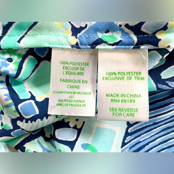 Lilly Pulitzer Marilina Tunic- Scuba Doo High Tide Navy, Size Medium - Picture 7 of 7